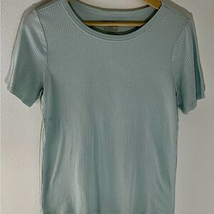 Lucky‎ Brand Women's Size M Top Shirt Ribbed Scoop Neck Short Sleeve Stretch